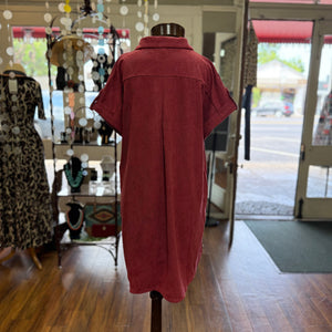 SHE+SKY - Solid Suede Pocket Dress