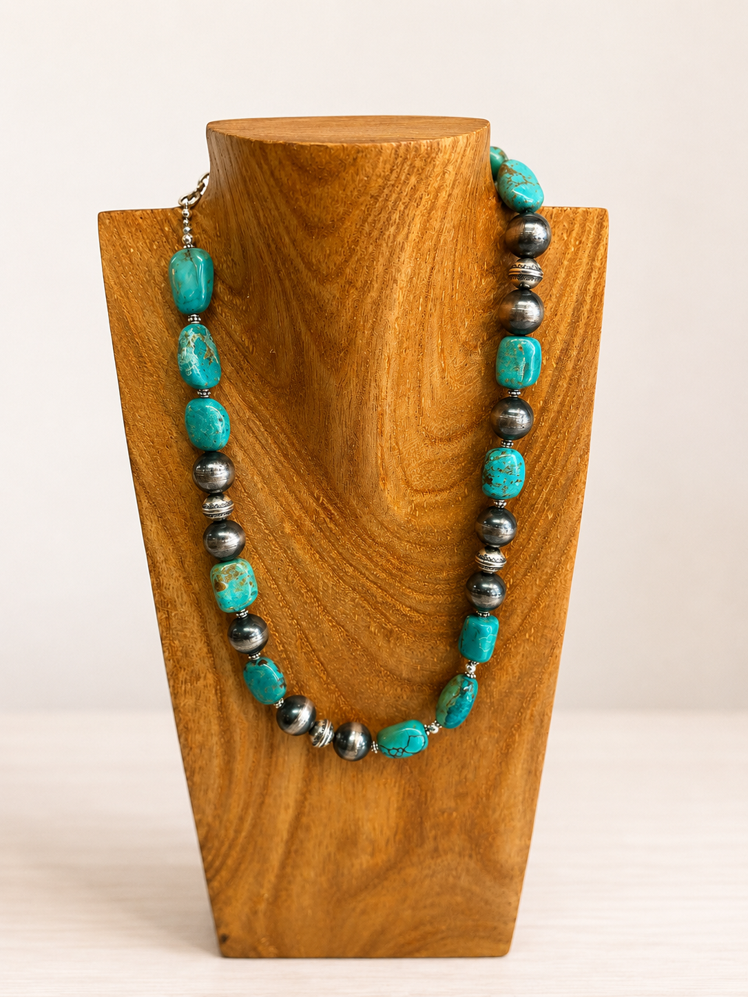 19" Turquoise and Navajo Pearl (Made by Mary)