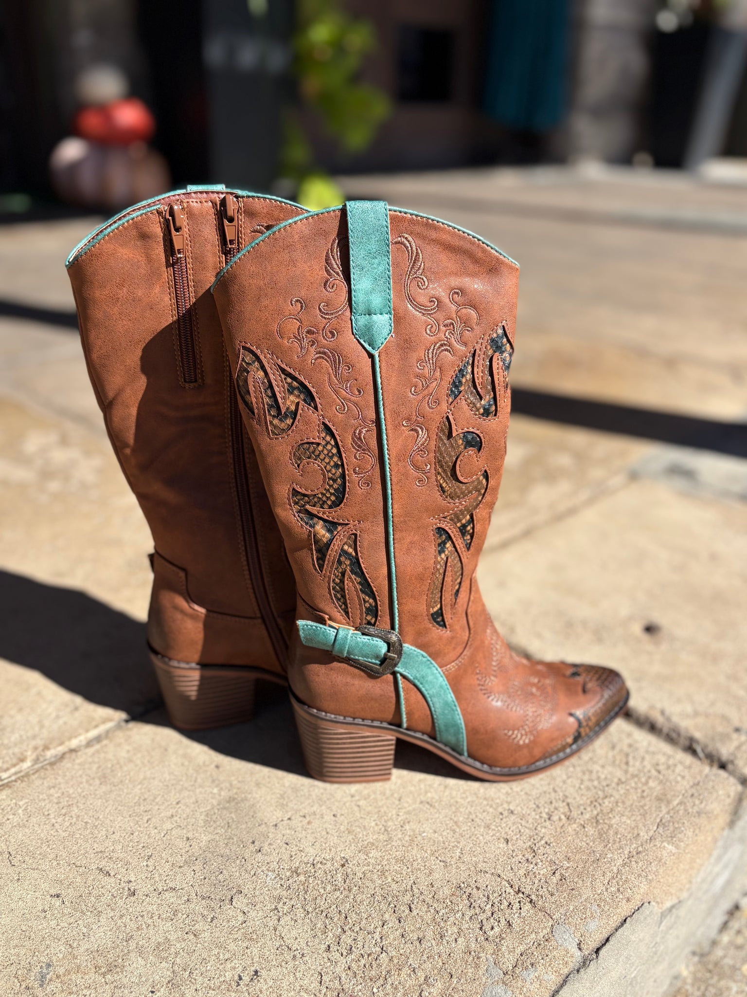 PIERE DUMAS - Black Red Whitney 7 Western Boots