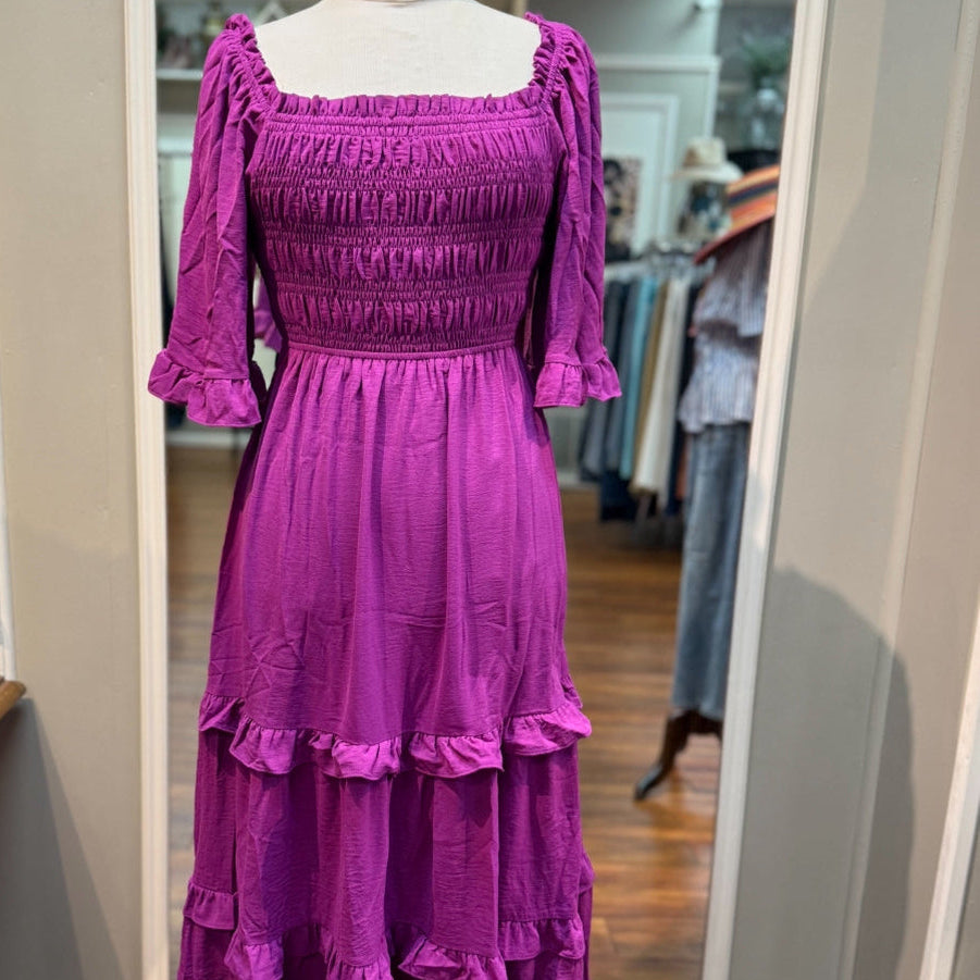 SHE + SKY - Solid Violet Long Dress