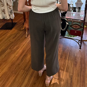 LIVERPOOL - Olive Color Wide-Leg Pants