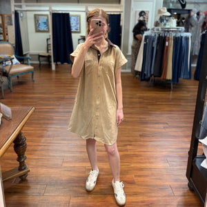 SHE+SKY - Suede Shirt Dress