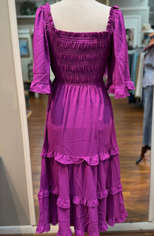 SHE + SKY - Solid Violet Long Dress