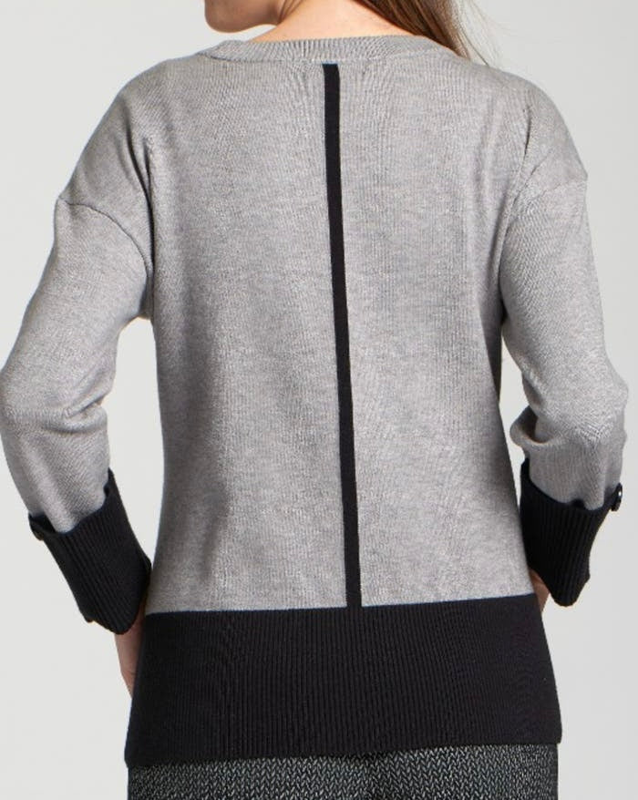 APNY - Grey & Black Block Pullover Sweater