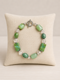 7" Multi Green Stone Bracelet (Made by Mary)