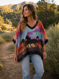 #5 WAY- Horse Print Poncho Top