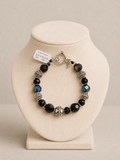 8" Black and Silver Stone Bracelet (Made by Mary)
