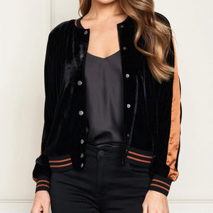 PAPARAZZI - Black Velvet Embroidery Jacket
