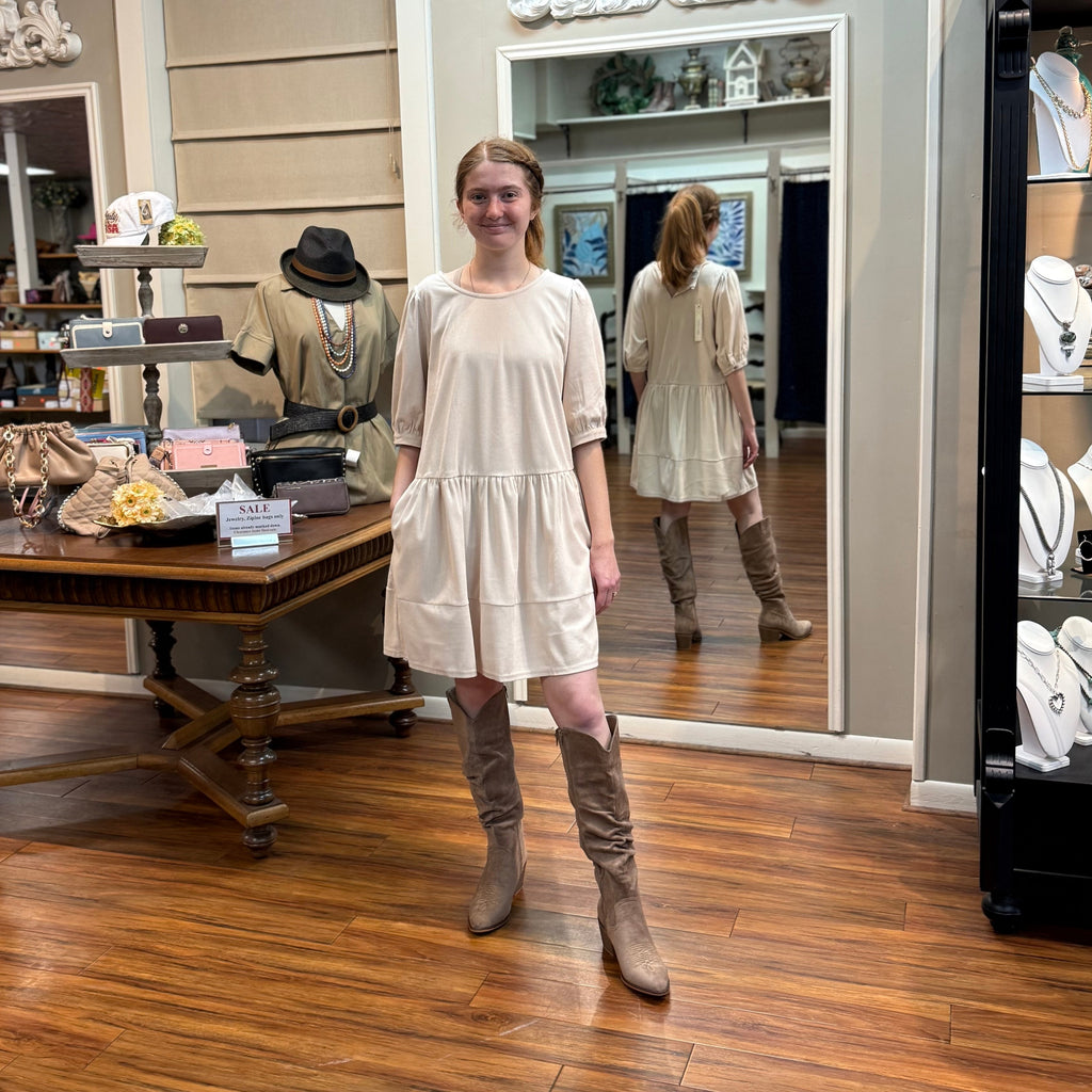 SHE+SKY - Beige Corduroy Dress
