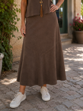 SHE and SKY- Mermaid Suede Choc. Brown Skirt