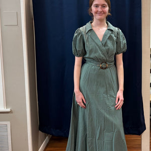 SHE + SKY - Solid Olive Mid Dress