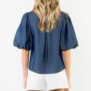 THML - Denim Short Sleeve Top