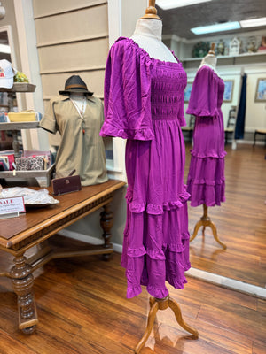SHE + SKY - Solid Violet Long Dress