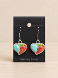 Sterling Silver Turquoise Heart Earrings