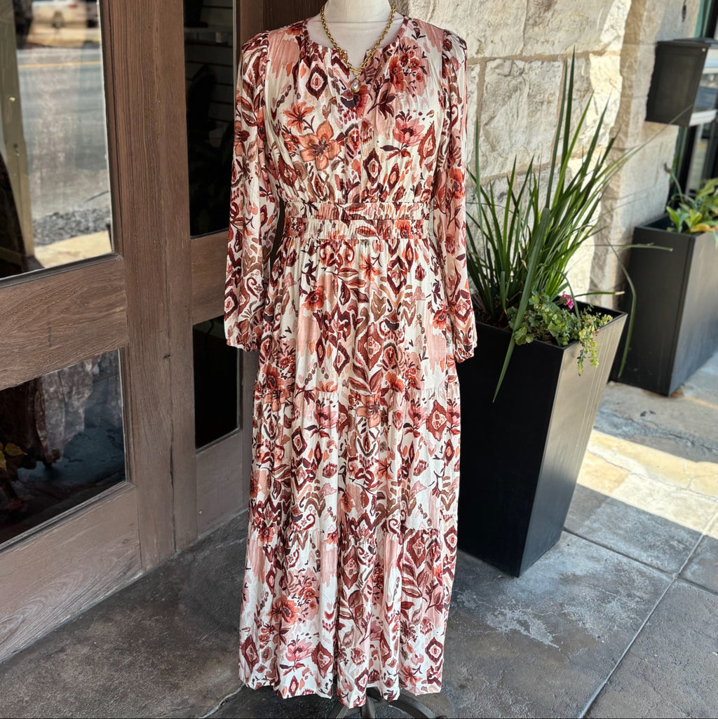 SHE + SKY- Rose Floral Maxi