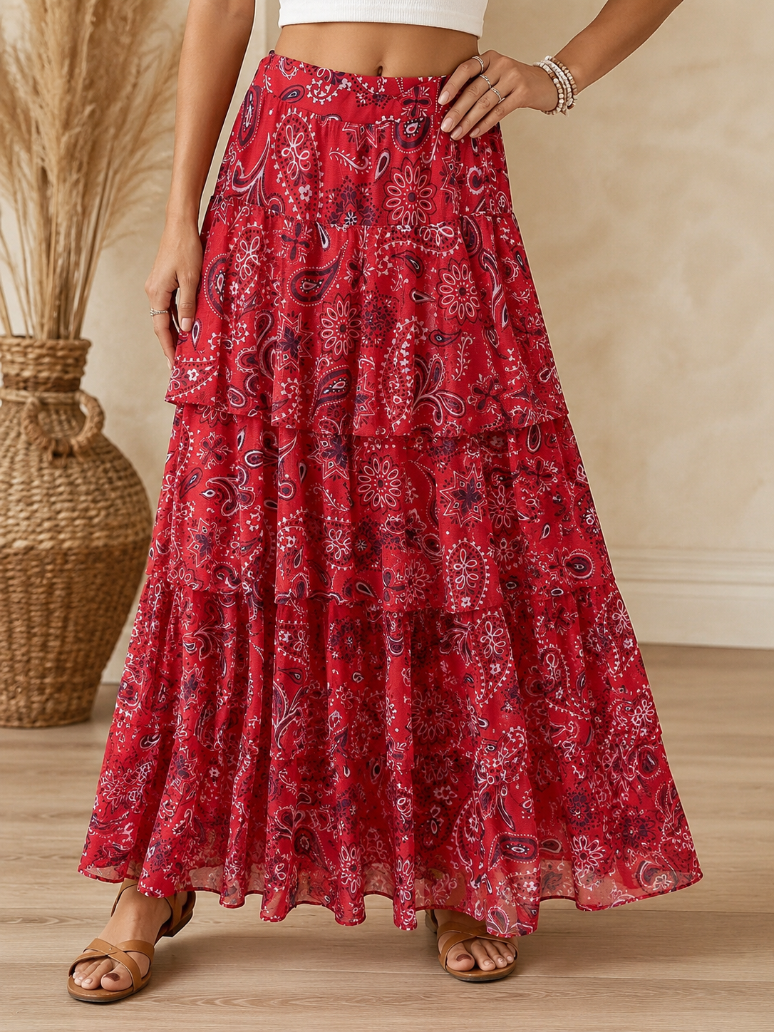 #10 WAY- Bandana Mesh Maxi Skirt