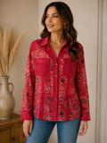 #11 Way- Bandana Mesh Button Up
