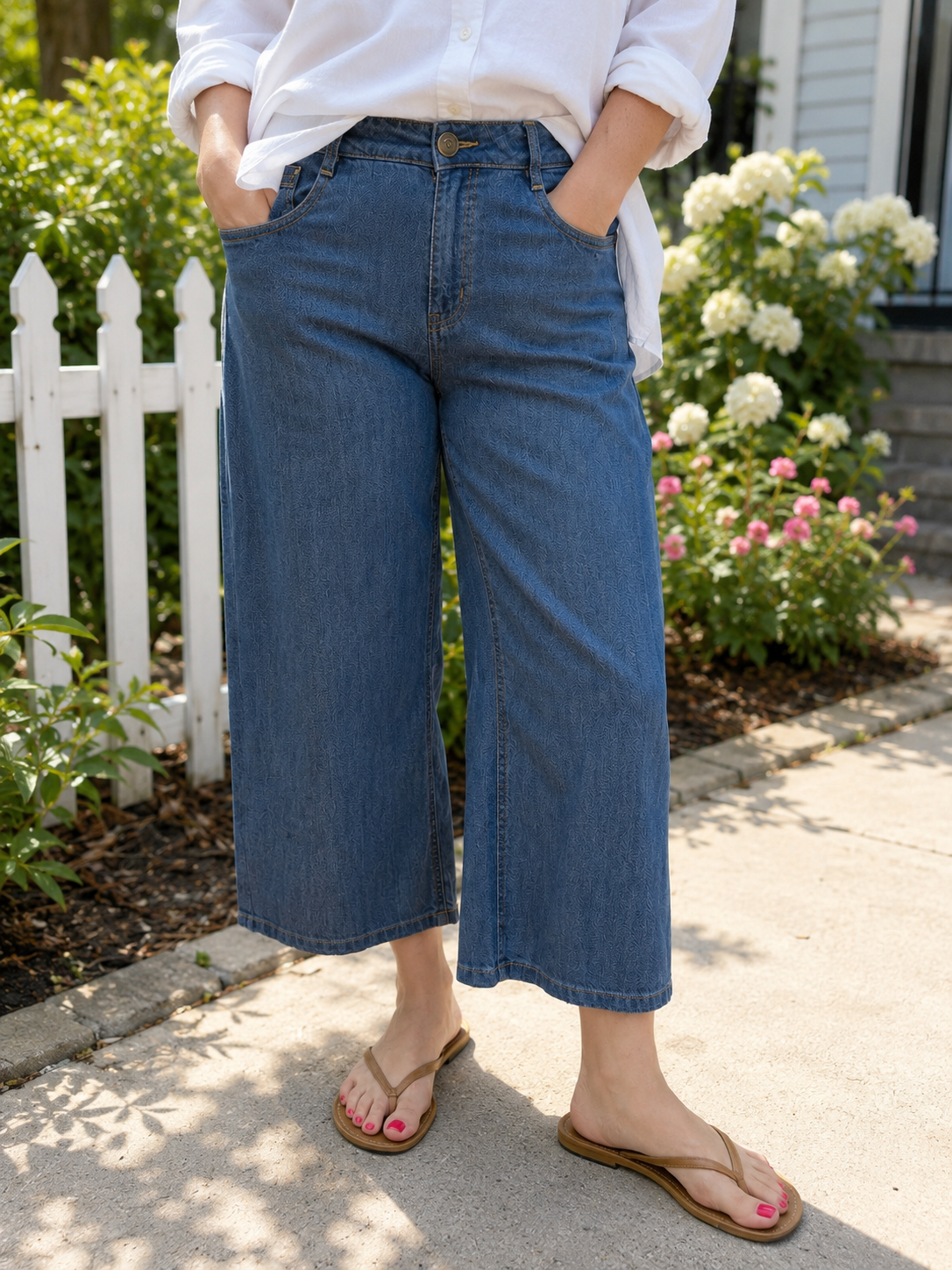 #3 TRIBAL- Wide Leg Cropped Denim Pant