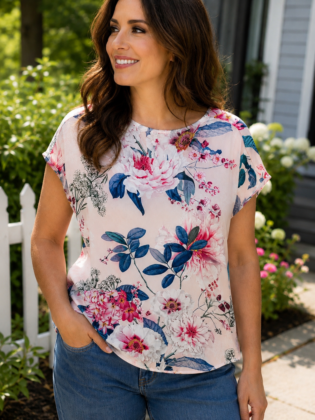 #1 APNY- Pink Floral Top