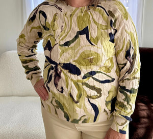 TRIBAL - Leek Design Print Sweater