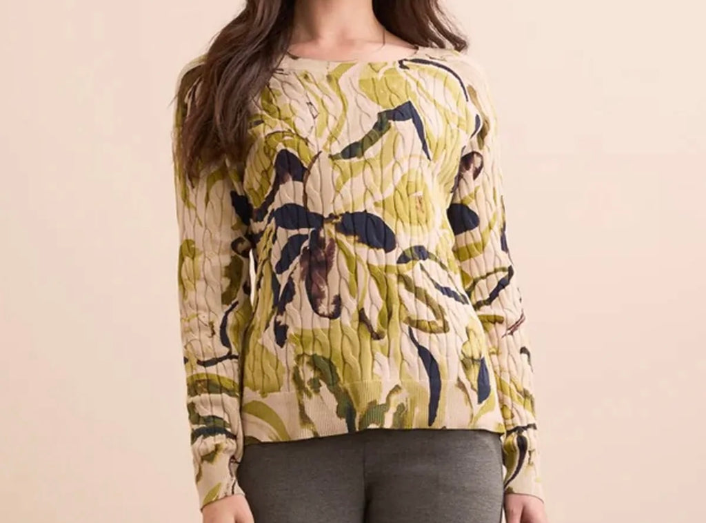 TRIBAL - Leek Design Print Sweater