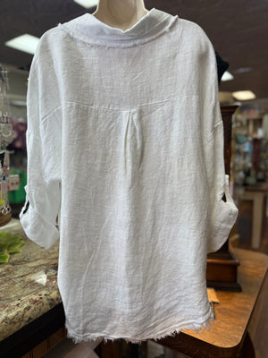 LOVE TOKEN - Silvia - White Shimmer Pocket Blouse