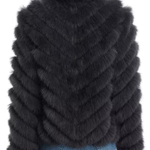 LOVE TOKEN - Black Faux Fur Reversible Jacket