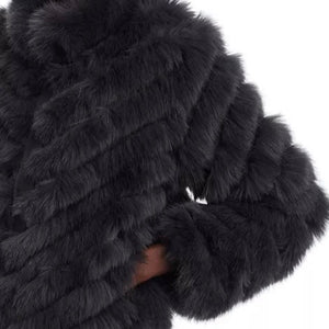 LOVE TOKEN - Black Faux Fur Reversible Jacket