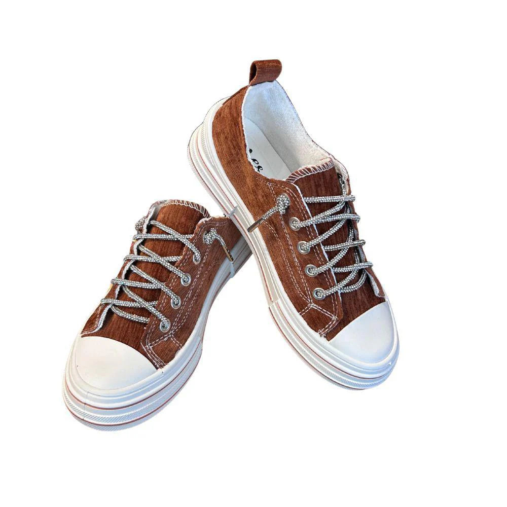 VERY G - Brown Velvet Tennis Shoes