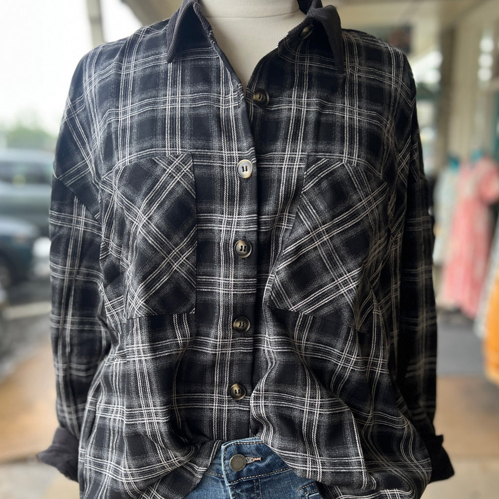 SHE & SKY - Charcoal Plaid Jacket