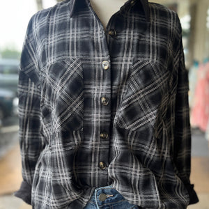 SHE & SKY - Charcoal Plaid Shacket