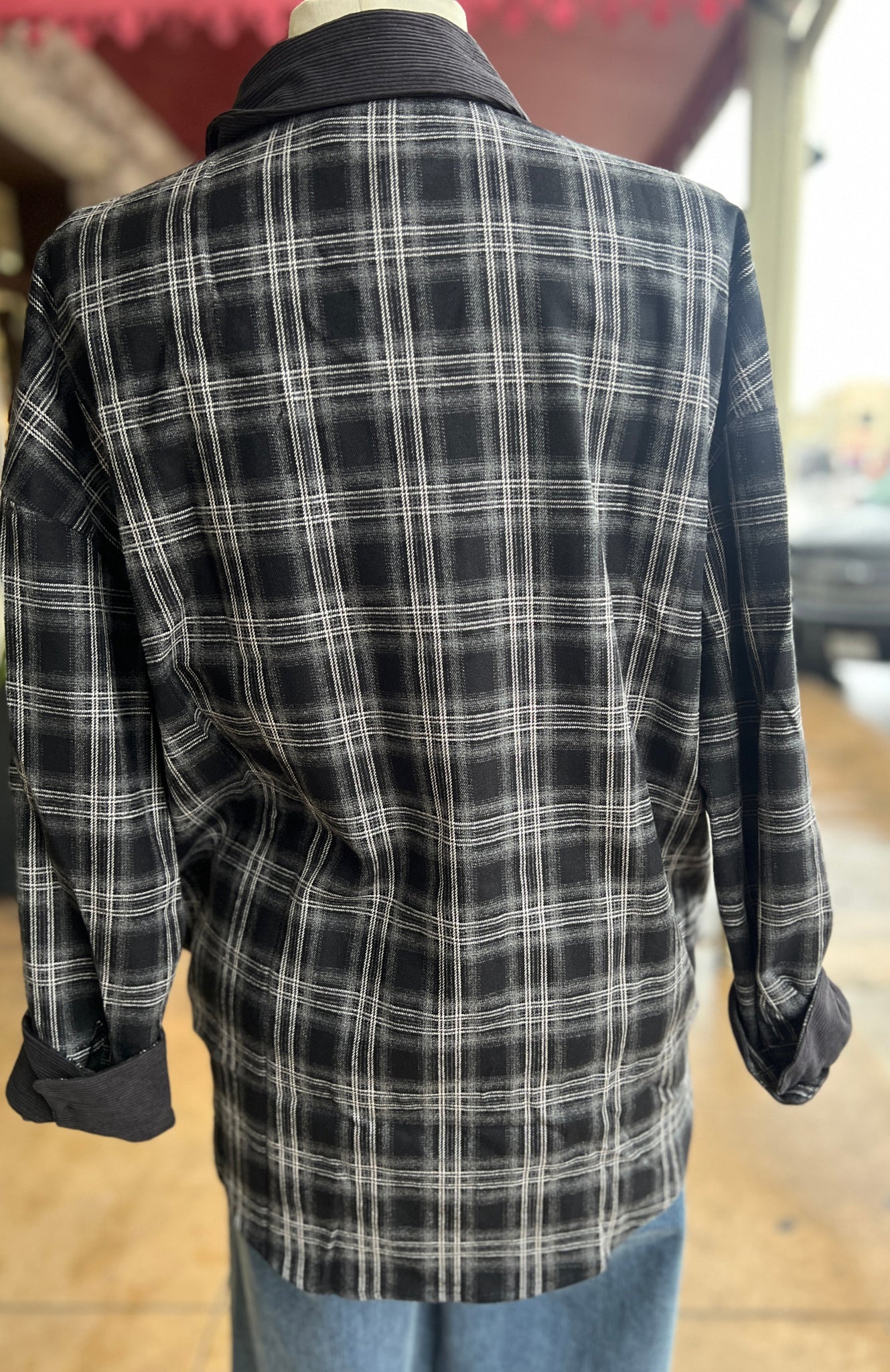 SHE & SKY - Charcoal Plaid Shacket