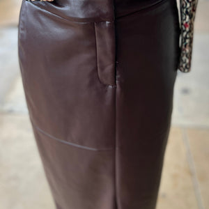 CHARLIE B - Faux Leather Cabernet Skirt