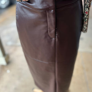 CHARLIE B - Faux Leather Cabernet Skirt