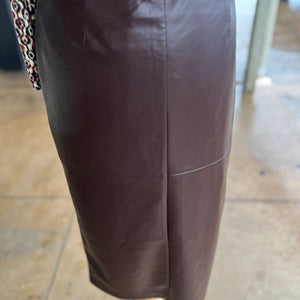 CHARLIE B - Faux Leather Cabernet Skirt