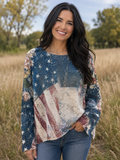 Look Mode- Floral and USA Print Sweater (Onesize)