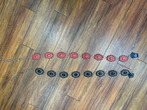 RED OR BLACK CHAIN BELTS