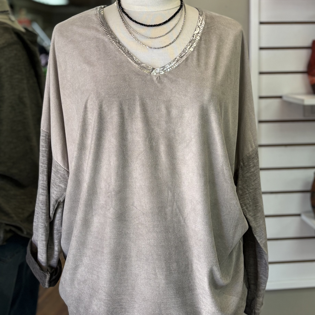 GIGI MODA - Faux Suede Clio Top - SALE ITEM