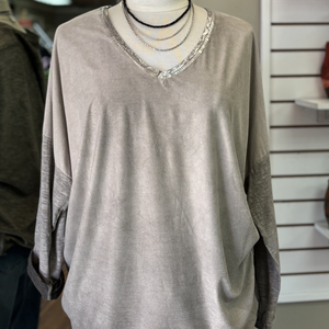 GIGI MODA - Faux Suede Clio Top - SALE ITEM