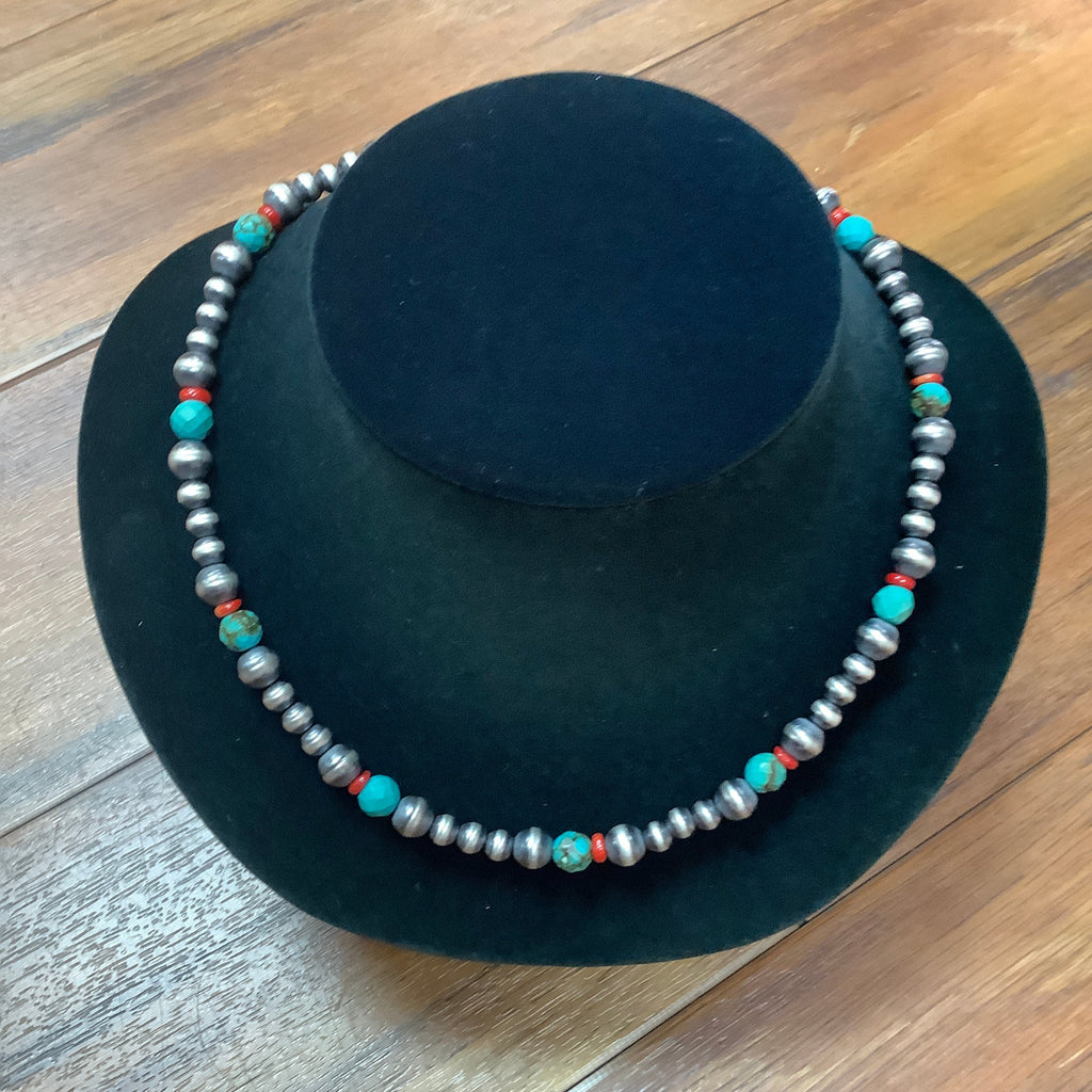 GENUINE NAVAJO BEADS with Turquoise and Coral