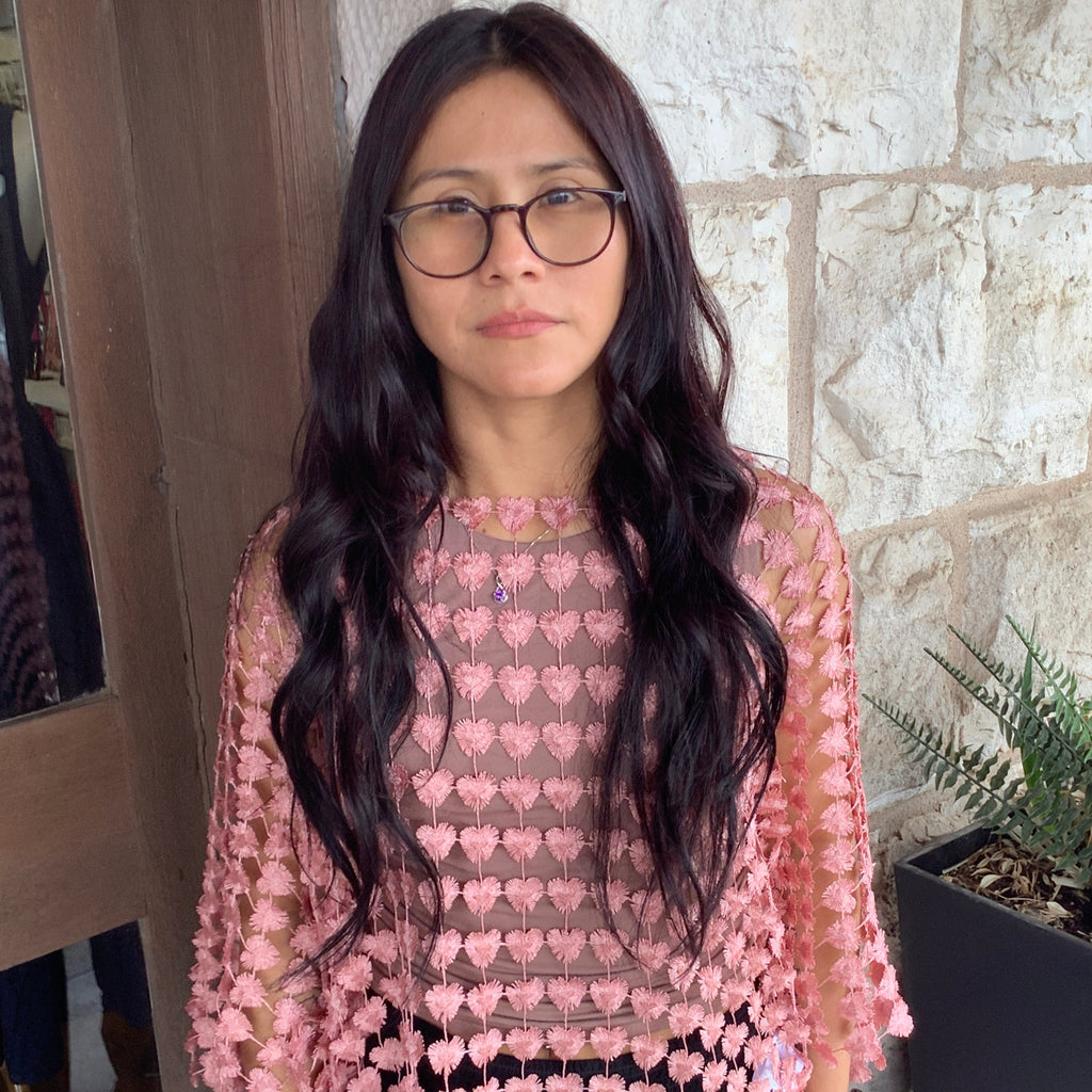 CHARLIE B - Light Pink Embroidery Top