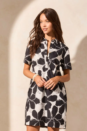 TRIBAL - Black & White Flower Dress