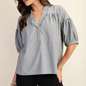 FIGUEROA & FLOWER - Blue Stripe Top