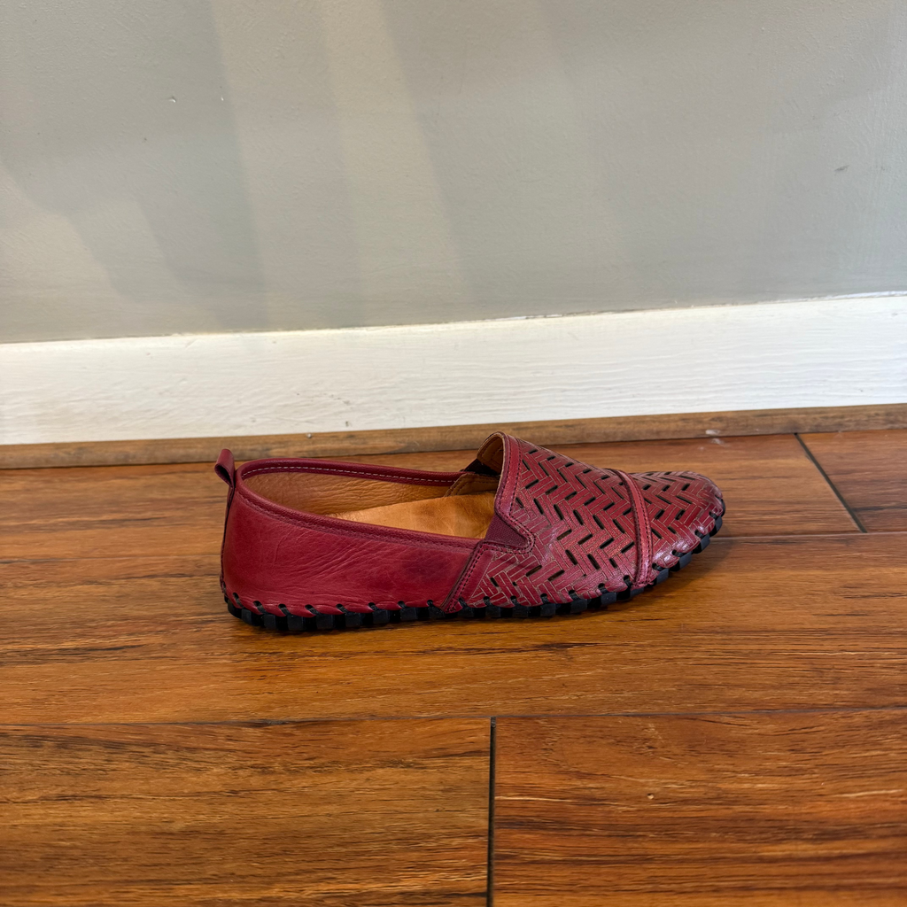 SPRING STEP - Bordeaux Leather Slides