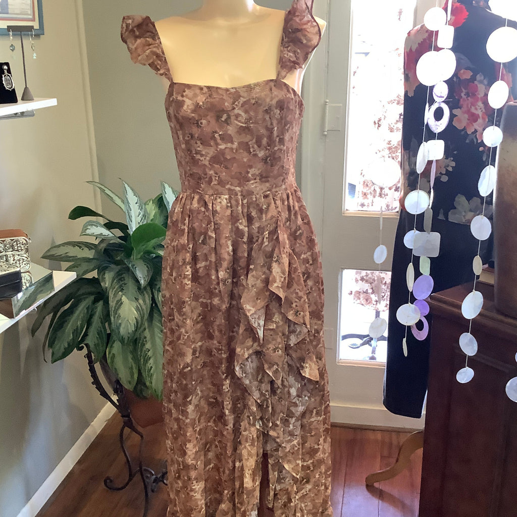 STORIA - Brown Floral Long Dress