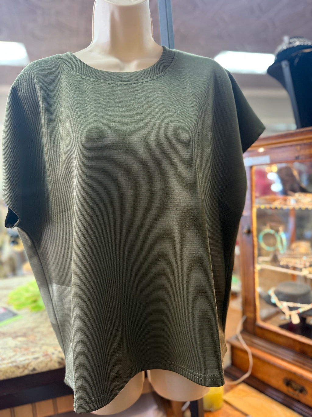 SHE SKY - Olive Top Blouse