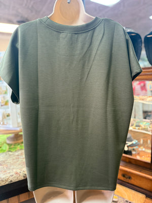 SHE SKY - Olive Top Blouse