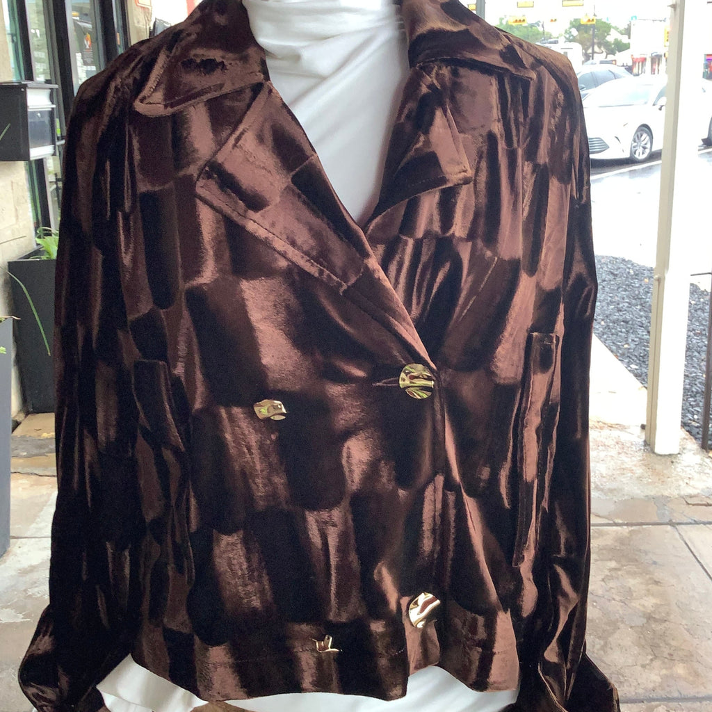ADORE - Brown Velvet Crop Jacket
