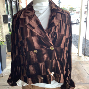 ADORE - Brown Velvet Crop Jacket