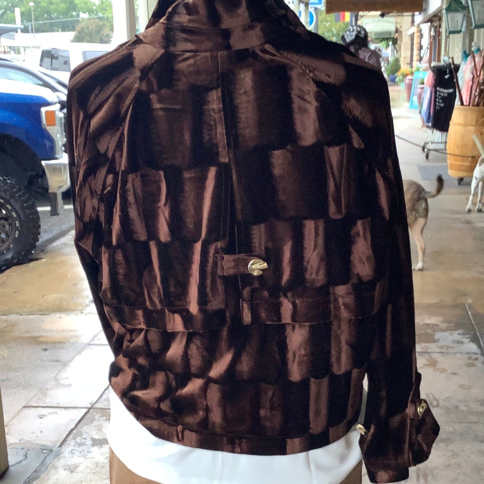 ADORE - Brown Velvet Crop Jacket
